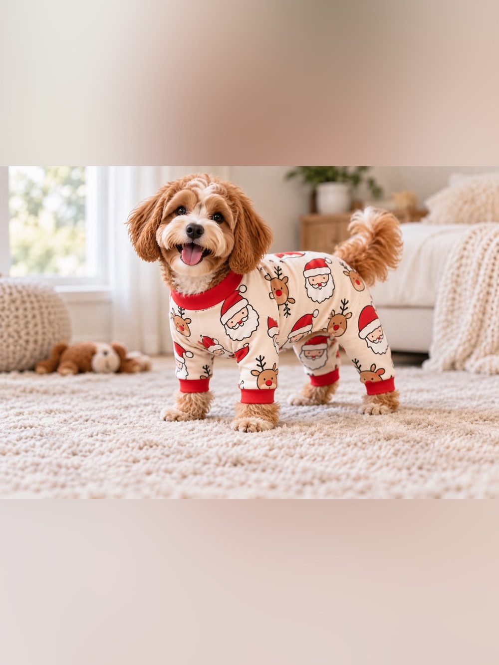 Spark Paws Santa Rudolph Christmas Dog Pajamas Size M NWT Holiday PJs